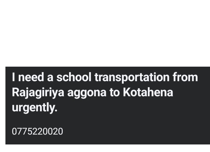 I need a school transportation 🙋