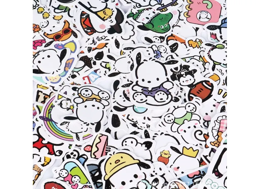 60Pcs Sanrio Hello Kitty Kuromi Cinnamoroll Pochacco Stickers for Kids Girls DIY Laptop Phone Diary Cute Cartoon Sanrio Sticker