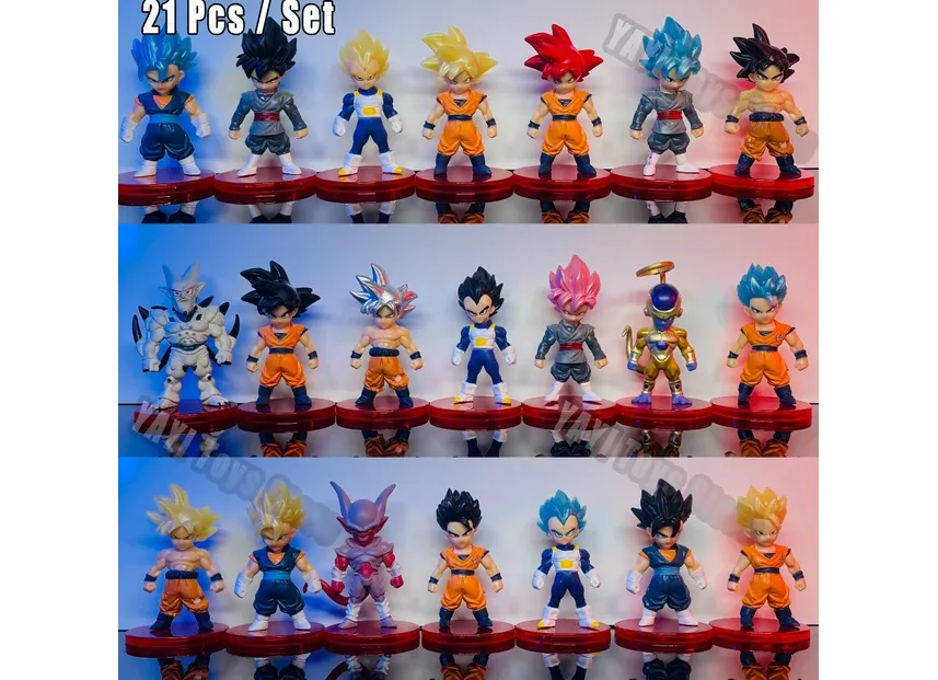 Dragon Ball Z Super Saiyan Son Goku Anime Figure Son Gohan Vegeta Broly Piccolo Majin Buu Set Action Figurine Model Gifts Toy