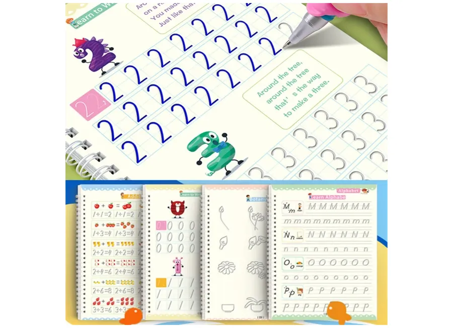 Reusable Magic Copybook Drawing Toys for Children Montessori Pen Control Training Writing Sticker Learning Educational Toy Kids