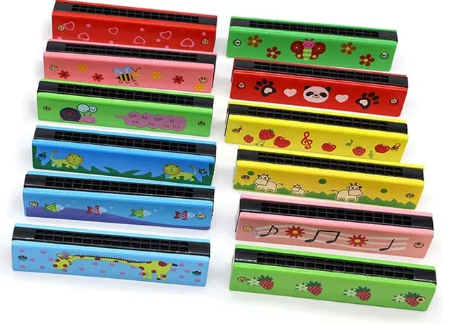 Children Wooden Harmonica Musical Instrument Toys Music Teaching Aids Puzzle Early Education Kindergarten Beginners TMZ