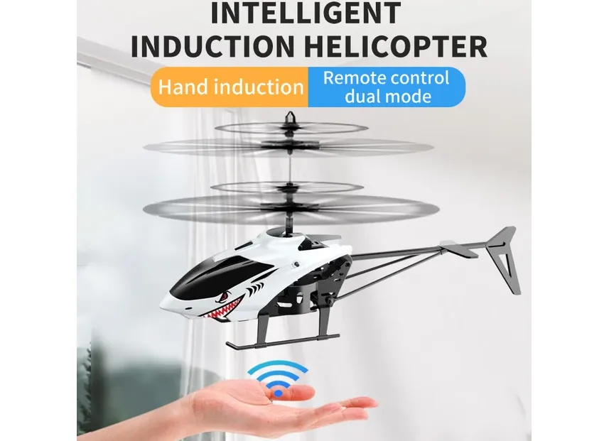 Remote Control Airplane Helicopter Flying Mini Interaction Airplane Gesture Sensing Children Flashing Light Aircraft Kids Toy