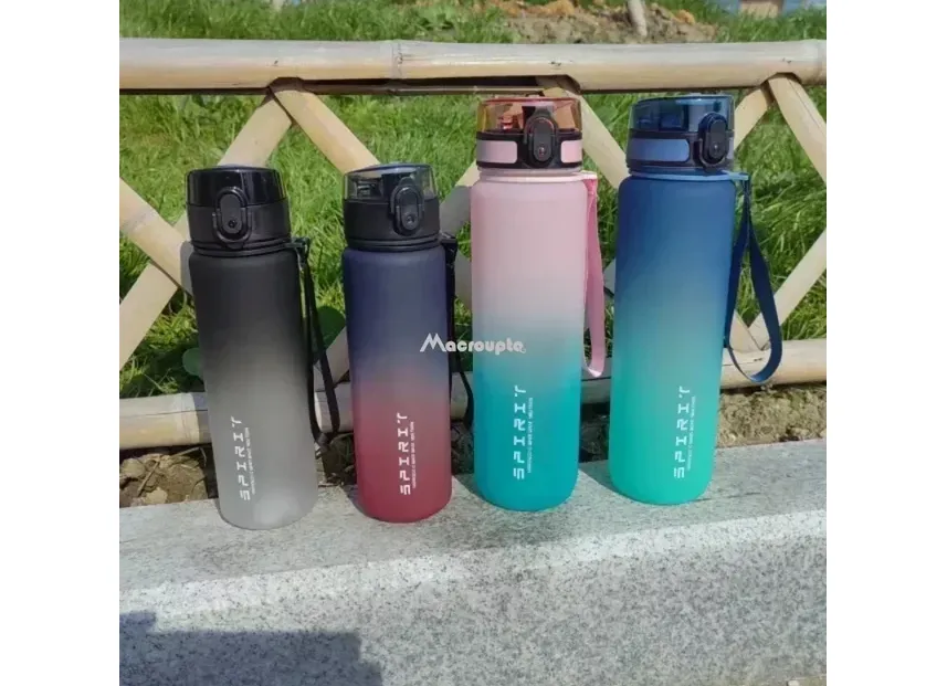 1 Liter Large Capacity Sports Water Bottle Leak Proof Colorful Plastic Cup Drinking Outdoor Travel Portable Gym Fitness Jugs