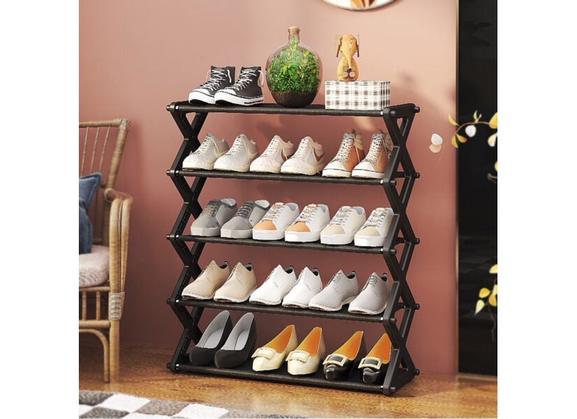 3/4 Tier Shoe Storage Shoe Holder Tier Colored stainless steel Stackable Shoes Organizer Storage Floor Stand