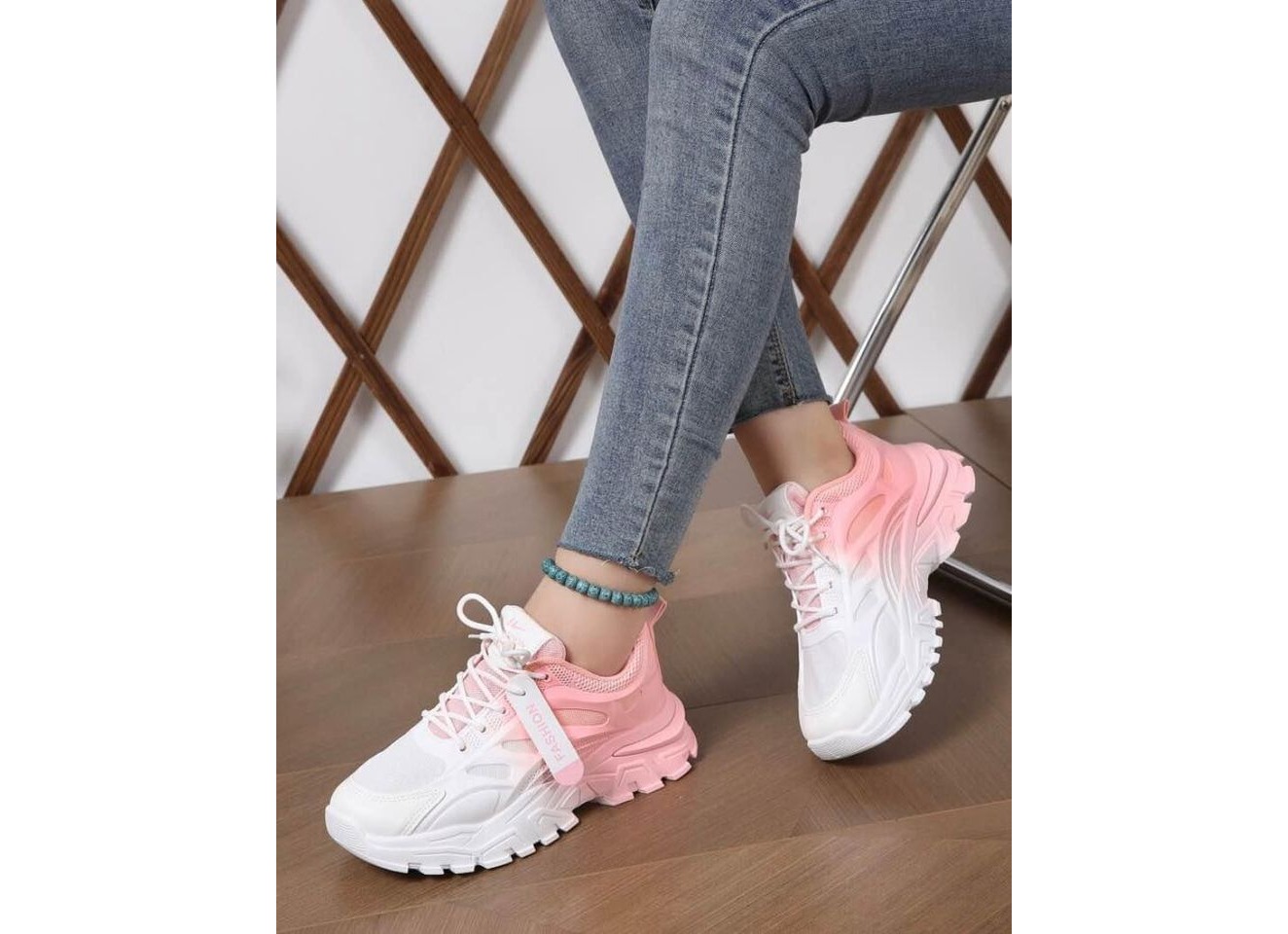 Women Ombre Color Chunky Shoes