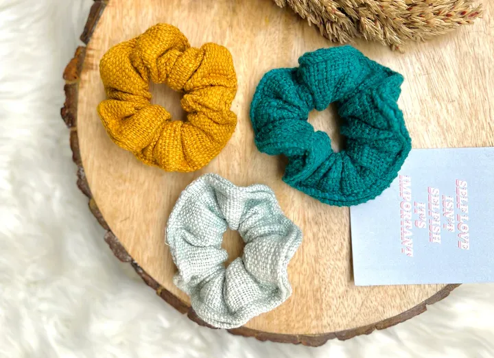 SUMMER SOLIDS - COMBO OF 3 SCRUNCHIES