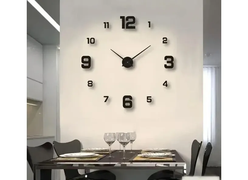 Creative Frameless DIY Wall Clock Wall Decal Home Silent Clock Living Room Office Wall Decoration