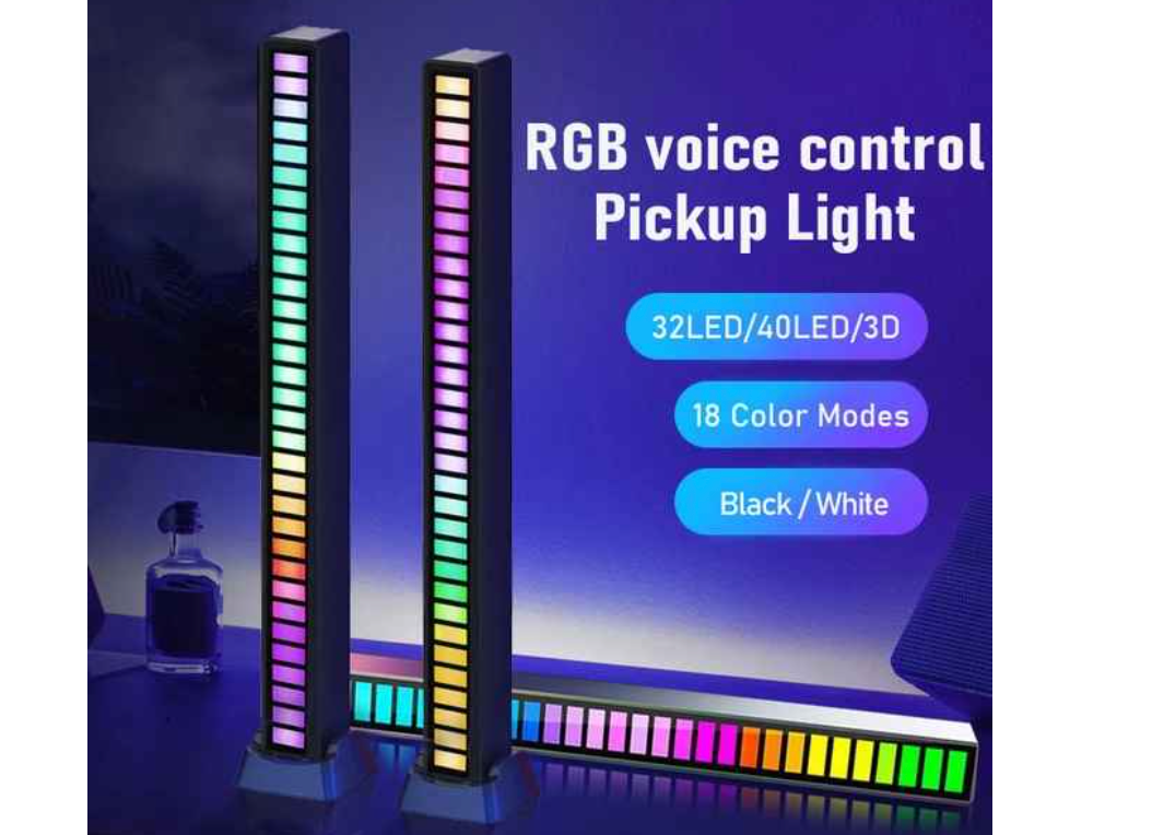 RGB Light Bar sound control Smart 32LED white and black