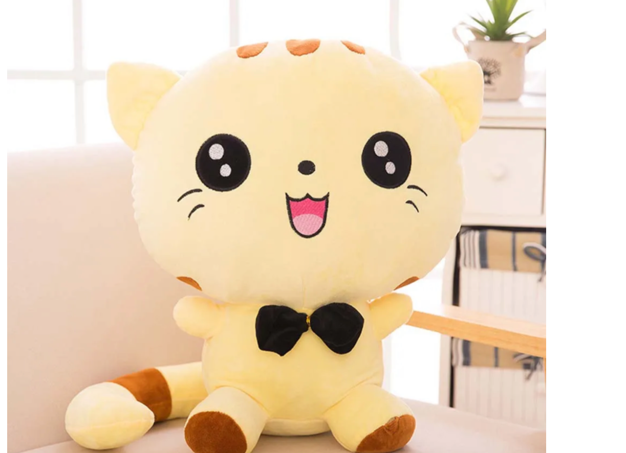 Hot Sale 20cm Children's Cute Big Face bow tie Cat Plush Toy Doll Soothing Doll Doll Pillow Baby