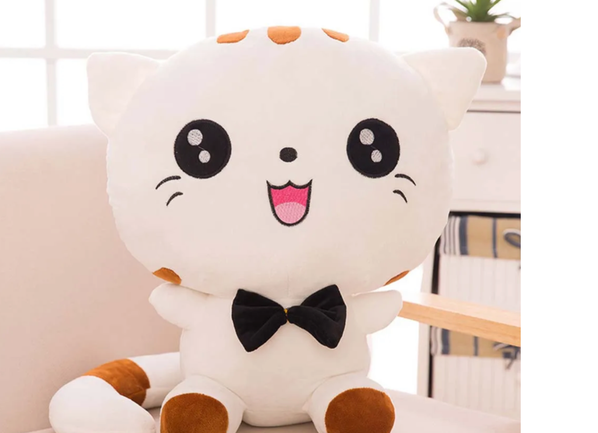 Hot Sale 20cm Children's Cute Big Face bow tie Cat Plush Toy Doll Soothing Doll Doll Pillow Baby