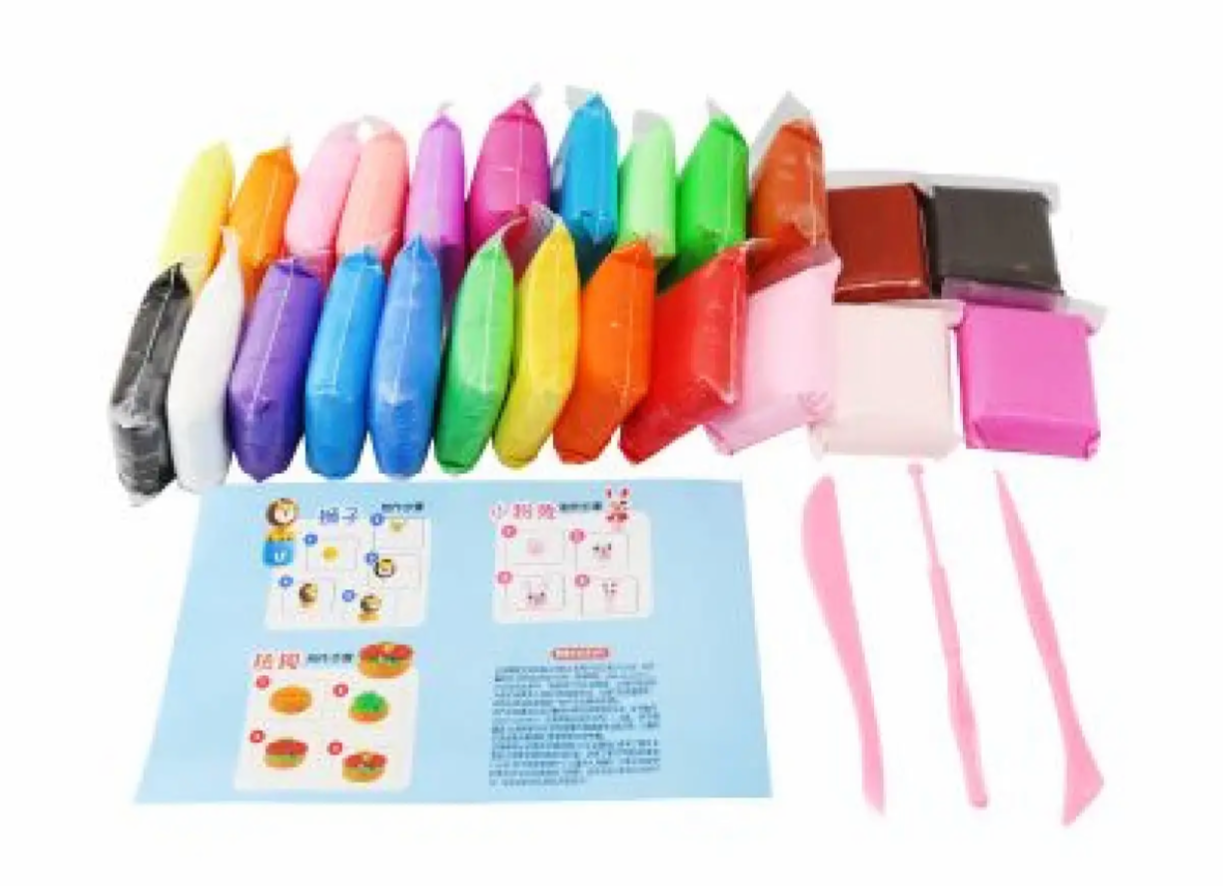 12/24 Color Air Dry Super Light Magic Clay for Kids/ Teens with Tools Children Play Dough Non Toxic