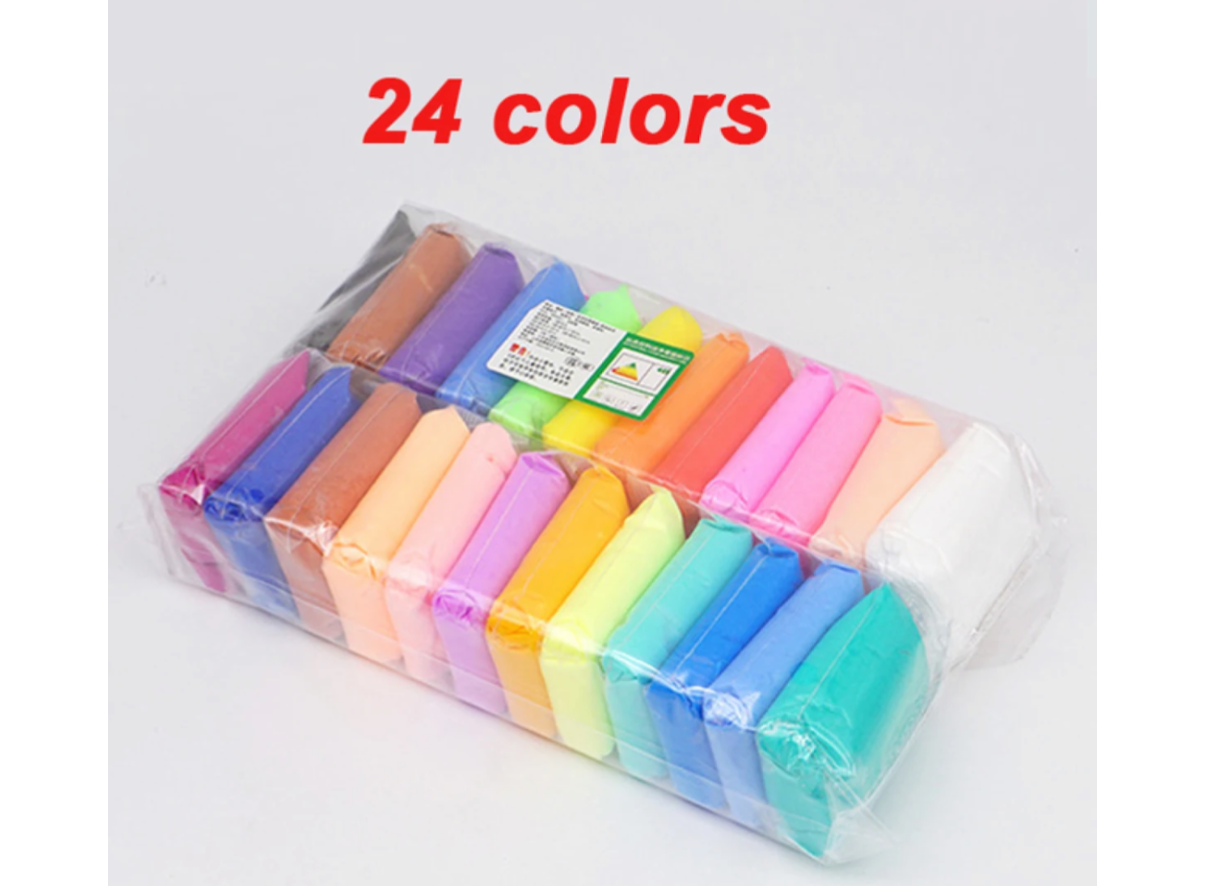 12/24 Color Air Dry Super Light Magic Clay for Kids/ Teens with Tools Children Play Dough Non Toxic