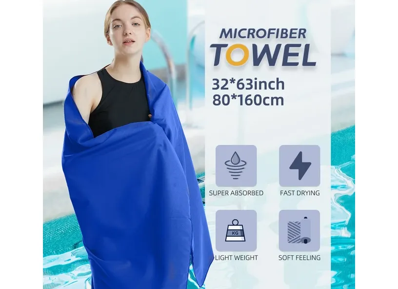 Microfiber Towel Quick Dry Towel Travel Towel Sports Towel Beach Towel Sandproof Soft Light Towel For Swim, Yoga, Gym