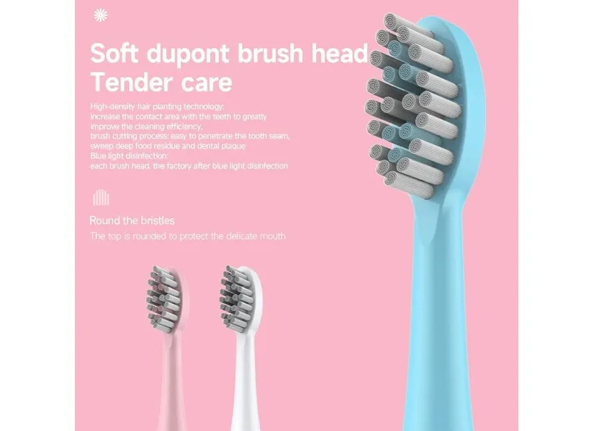 Electric Toothbrush for Adults Soft DuPont Bristle Portable Battery Endurance IPX6 Waterproof Intelligent Effective Oral Care