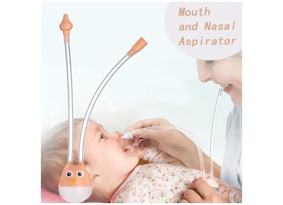 Baby Nasal Aspirator Mouth Suction Type Nasal Absorption Cleaner for Infant Anti Reflux Silicone Booger Suction Pipe