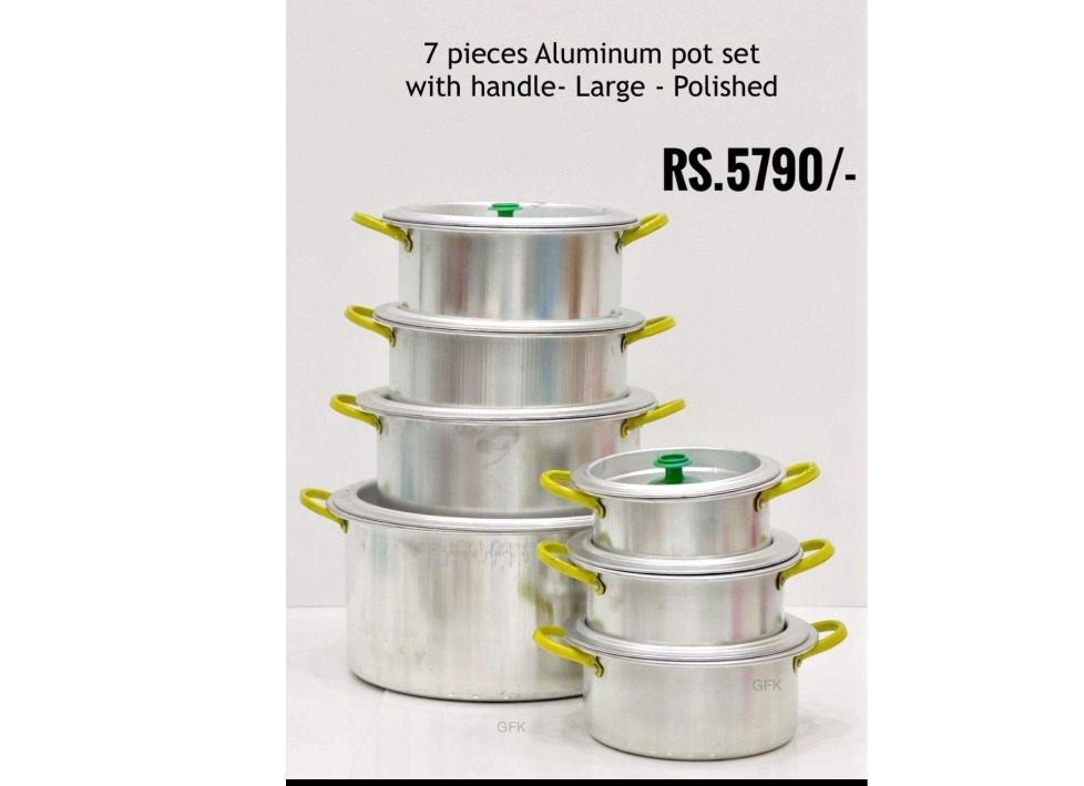 7 pcs Aluminum Pot set with handle