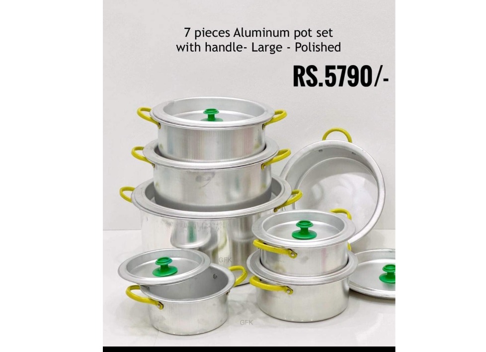 7 pcs Aluminum Pot set with handle