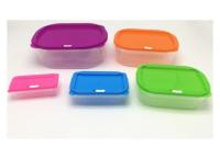 5 in 1 Rainbow Food Container Set - Rectangular