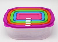 5 in 1 Rainbow Food Container Set - Rectangular