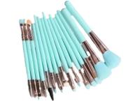 20-Piece Makeup Brush Set Professional Loose Powder Eyeshadow Brushes Student White Handle Black Tip Champagne Gold Tube