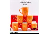 6pcs heavy Ceramic Tea cup (250ml)