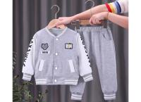 New Kids Casual Clothing Sets Boys Girls Baseball Sports Suit Coat Pant 2Pcs Tracksuit Spring Autumn Thin Baby Outfits 1-4 Years