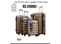 Set of 4pcs Abs Luggage trolley case