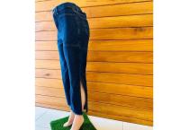 High Waist Side Open Wide Leg Jeans