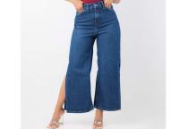 Item : High Waist Straight Leg Side Open Jeans