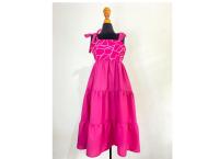 Women pink sleeveless midi dress