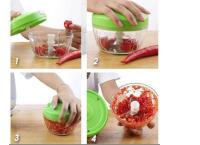 Easy Vegetable Chopper Onion Garlic Fruits Meat Speedy Spin Cutter Manual Hand Shredder