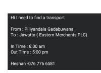 Hi I need to find a transport 🙂