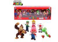 6pcs/set Super Mario Bros PVC Action Figure Toys Dolls Model Set Luigi Yoshi Donkey Kong Mushroom For Kids Birthday Gifts