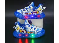 2023 Boys New Cartoon Sneakers Children Baby Autumn LED Luminous Sports Shoes Kids Winter Warm Casual Light Up Shoes Size 22-31