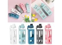 700ml Cute Water Bottle for Girls with Lid Straw Sticker Plastic Juice Milk Portable Kawaii Tumbler Children's Drinkware DIY Gif