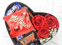 Chocolates & Roses Heart Box