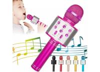 Karaoke Bluetooth Speaker With Microphone,Rechargeable Portable Voice Changer Wireless Bluetooth Mic for Children