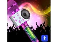 Karaoke Bluetooth Speaker With Microphone,Rechargeable Portable Voice Changer Wireless Bluetooth Mic for Children