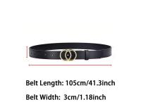 Women's Belt Trend Double Round Buckle Belt Simple And Versatile Youth Belt Pu Leather Belt Paired With Jeans Skirt Women Belt