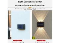 4LED Beads Up and Down Light Solar Powered Waterproof Wall Light for Courtyard Garden Carport