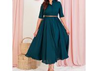 Belted Shirt Dress with Folded Sleeves